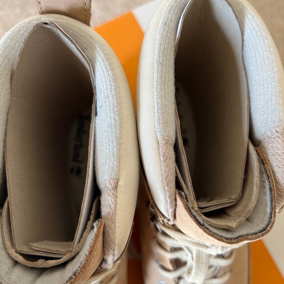 Timberland Ellendale Women's 9.5M Lace-Up Boots Light Beige Nubuck - Picture 8 of 16